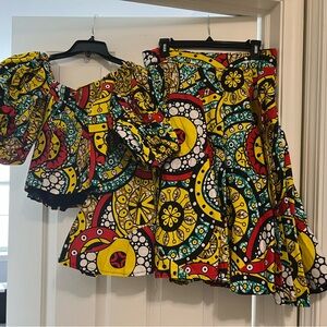 Vibrant Multicolor Women's Skater Skirt Set